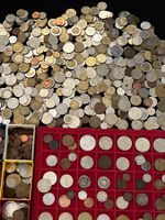 Münzsammlung , verschiedenen Münzen und Medaillen