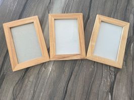 Bilderrahmen Set Holz oval Metall Verziert neu