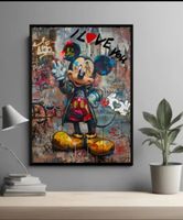 Modern Art Mickey Grafitty Leinwand! 40x60cm inkl. Rahmen