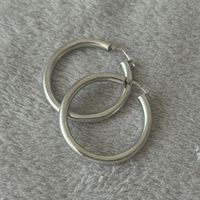 Massive Silber 925 4 cm Kreolen