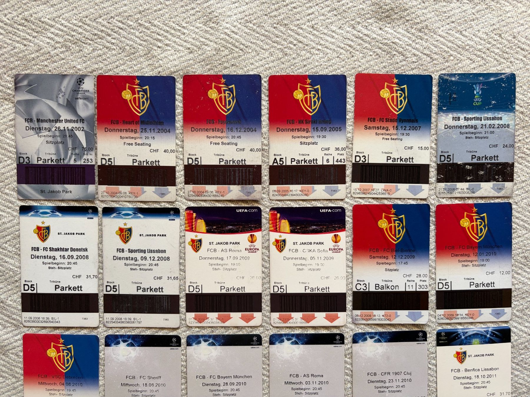 Billets: FC BASEL TICKETS 2002-2014 – D'occasion à Aarberg par umearocks 2