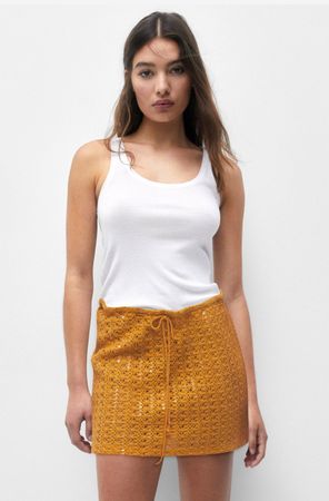 Pull&Bear Minirock, Gr. S, senfgelb - Sommer Must-Have!