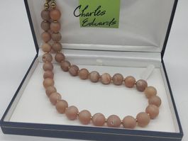 Attraktives beiges Drusenquarz Collier
