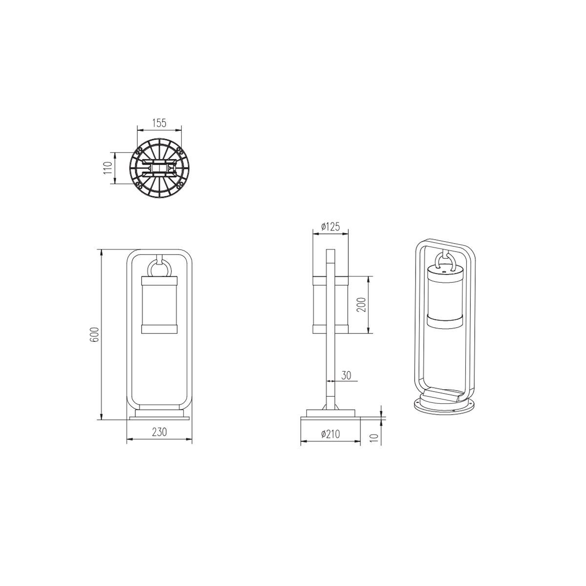 Lampade: Aussen Stehleuchte, 60 cm Höhe, Braun – Nuovo (secondo la descrizione) da Kreuzlingen venduto da Smart-Light 5