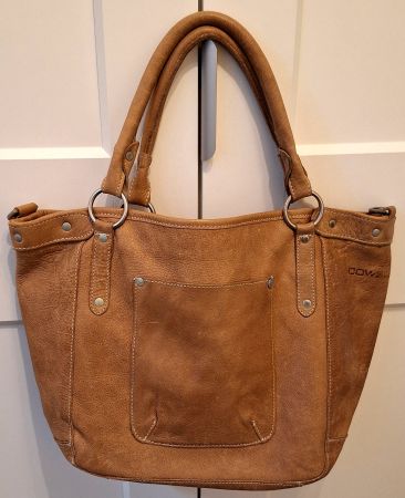Leder Handtasche Marke "Cowboysbag" Beige