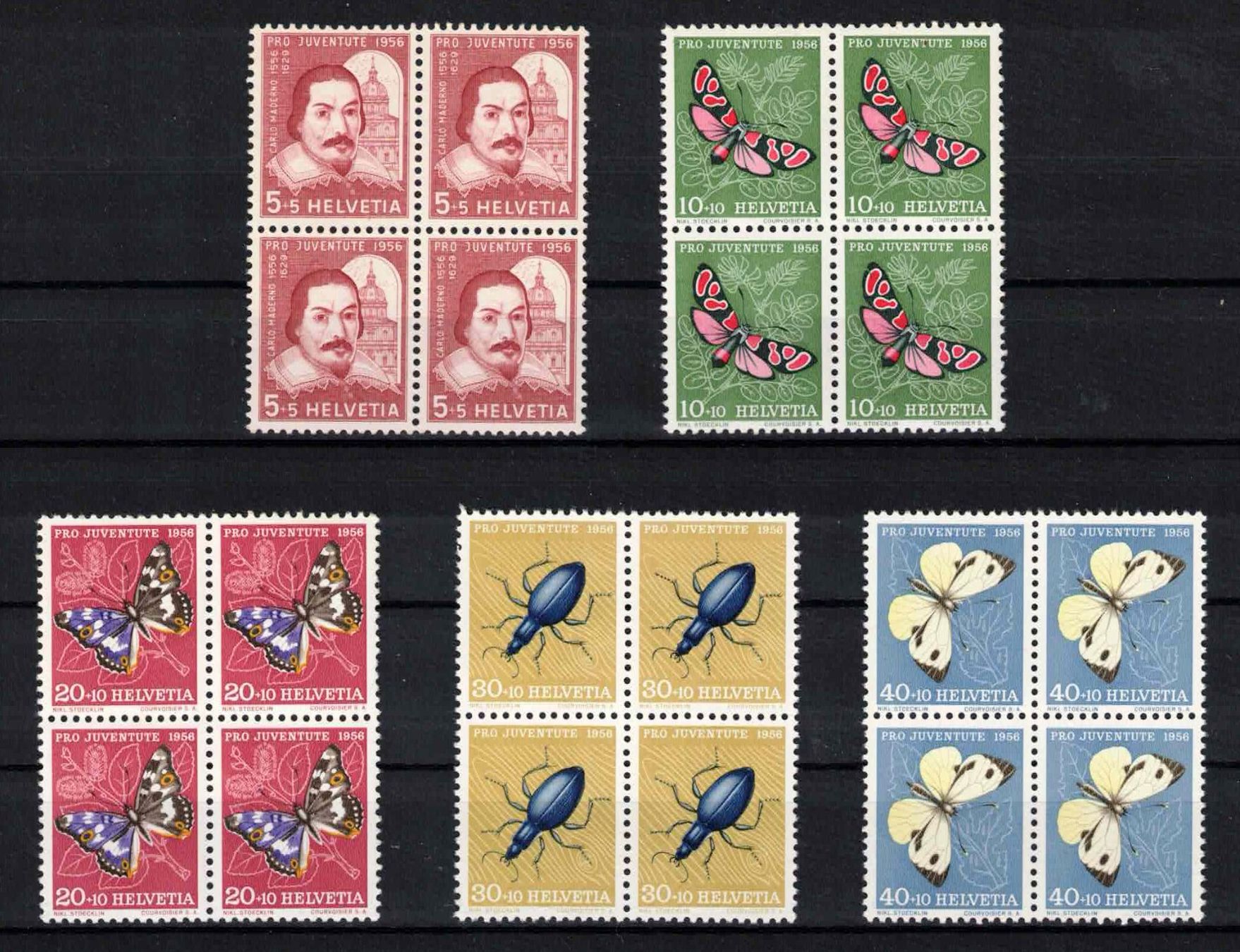 Tous les timbres: Pro Juventute 1956 im 4er-Block, postfrisch ** – Neuf (Voir description) à Nuglar par Stamp88