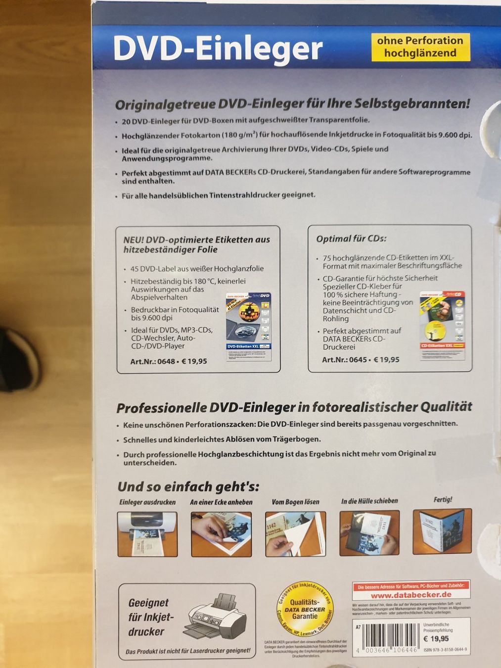 Carta: Visitenkarten  von Data Becker – Nuovo e nell'imballaggio originale da Reinach AG venduto da Amroch 3