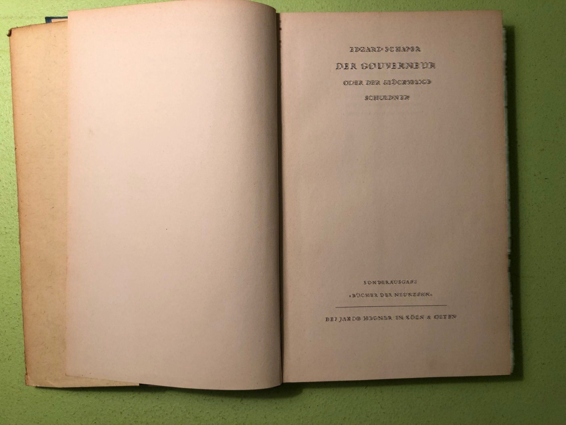 Libri: Edzard Schaper: Der Gouverneur – Usato da Zürich venduto da allp 2