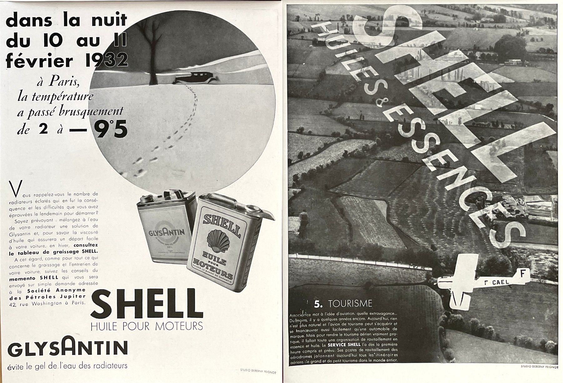 Poster & Bilder: Shell Emailschild - 4 Alte Werbungen / Publicités 1931/32 – Gebraucht aus Savagnier von Ne2065 3