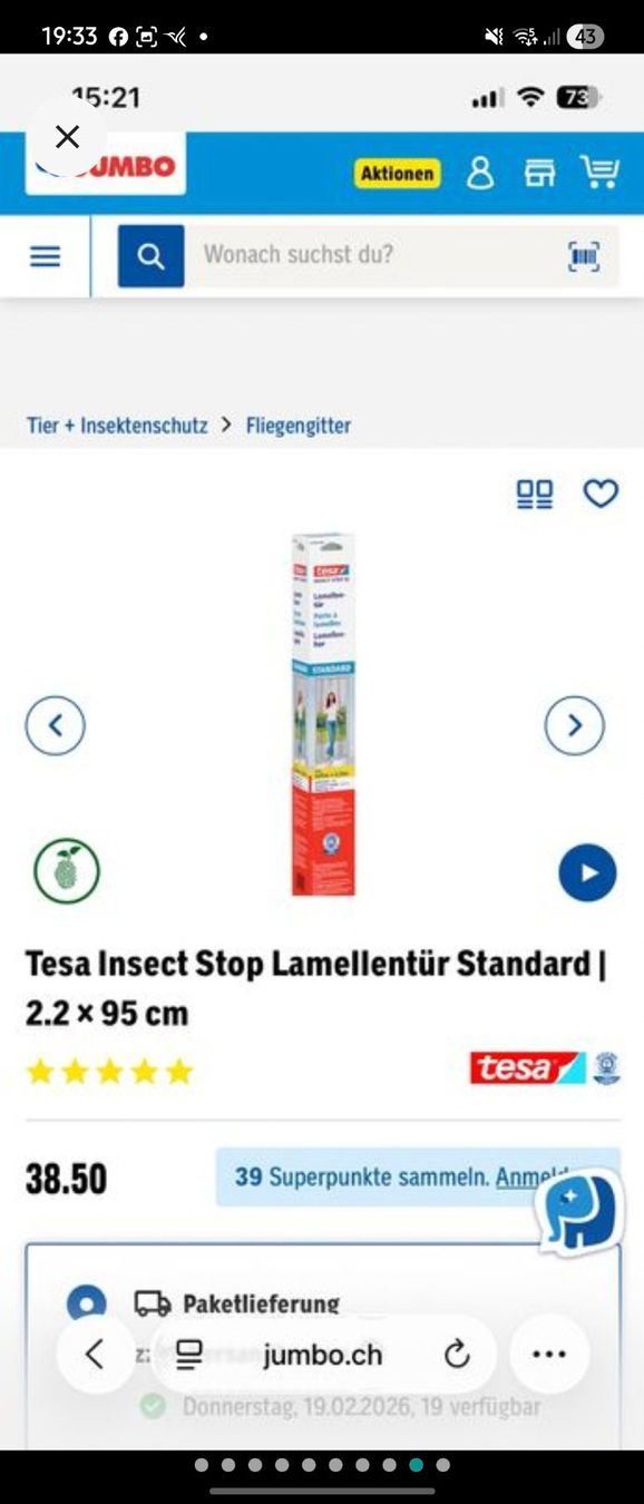 Tesa Tende: Tesa Insect Stop Lamellentür 2,2x95cm – Nuovo e nell'imballaggio originale da Fislisbach venduto da Crisisgusita 9