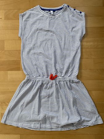Kleid Okaidi gestreift weiss blau Grösse 152 12 Jahre