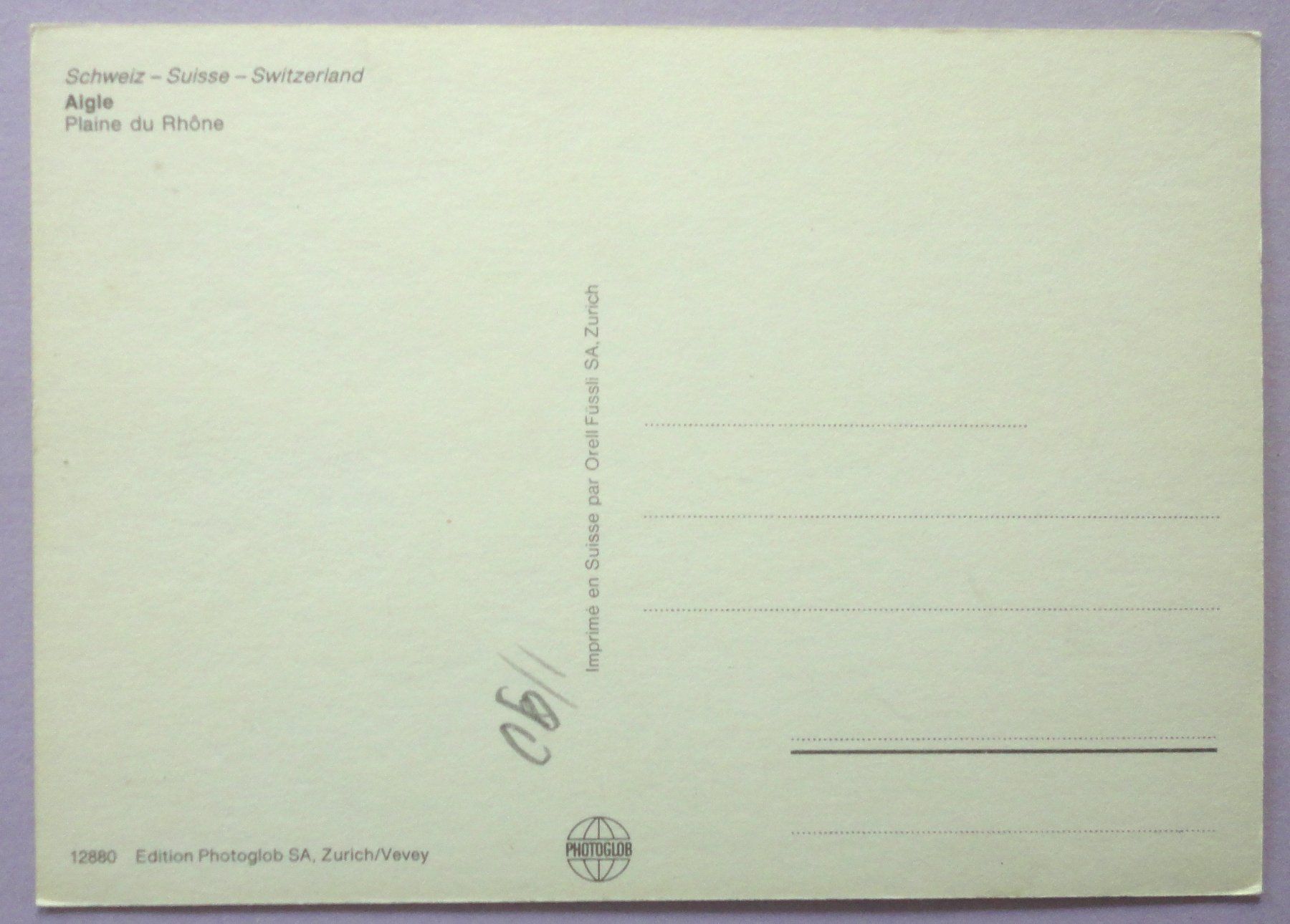 Cartoline postali: Aigle – Usato da Fétigny venduto da Billy2miny 1