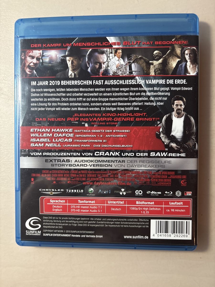 Tutti i DVDs: Daybreakers Blu-ray - Top Zustand - Jetzt sichern! – Usato da Ruswil venduto da Slivio_ 1