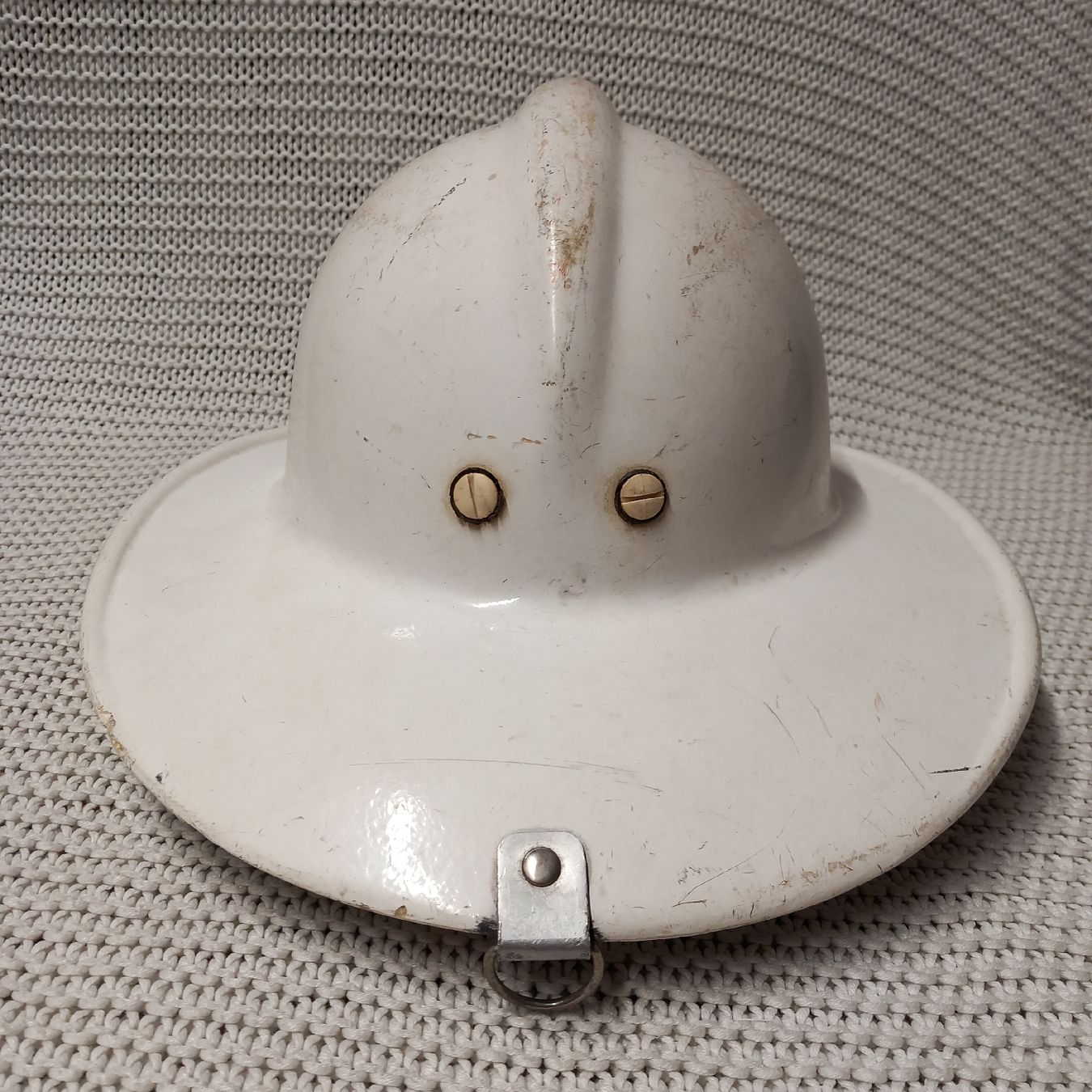 Pompieri: Alter Feuerwehrmann Helm Mühlethurnen – Usato da Gwatt (Thun) venduto da umwelt-brocki 3