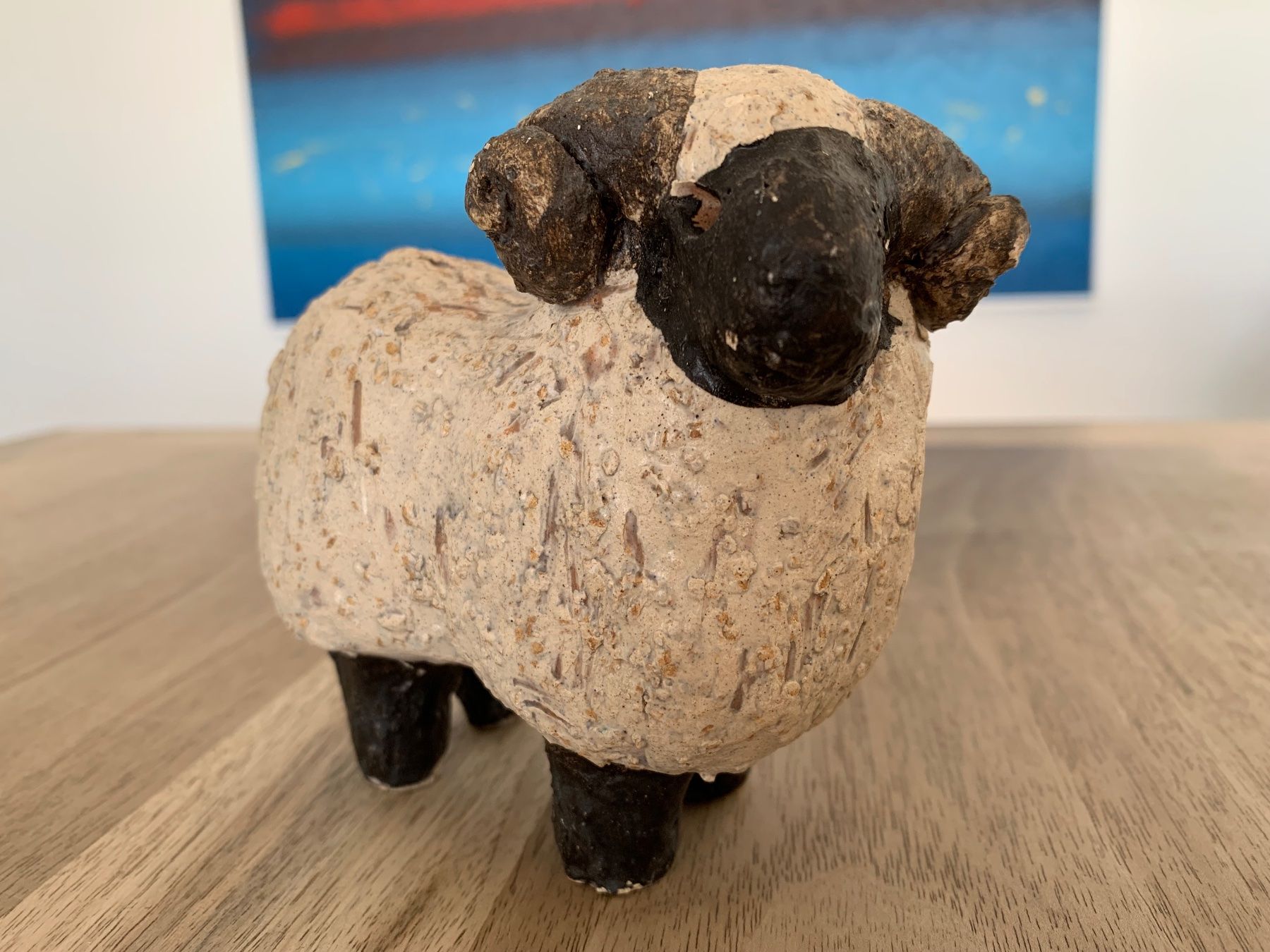 Statuette: Ueli Schmutz Keramik Schaf und Schafbock – Usato da Evilard venduto da Wittilda 1