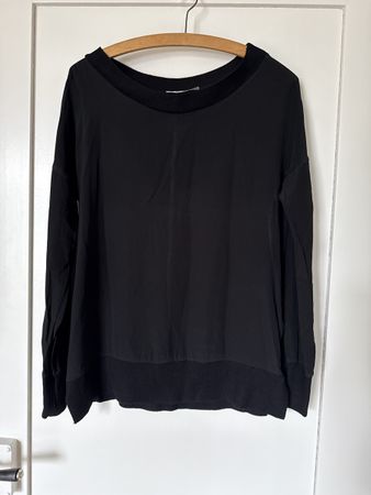 Anine Bing Pullover, Schwarz, Seide, Seidenbluse S, 36 Top