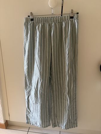 Pantalon coton Rayures Vert Blanc Taille S état neuf 