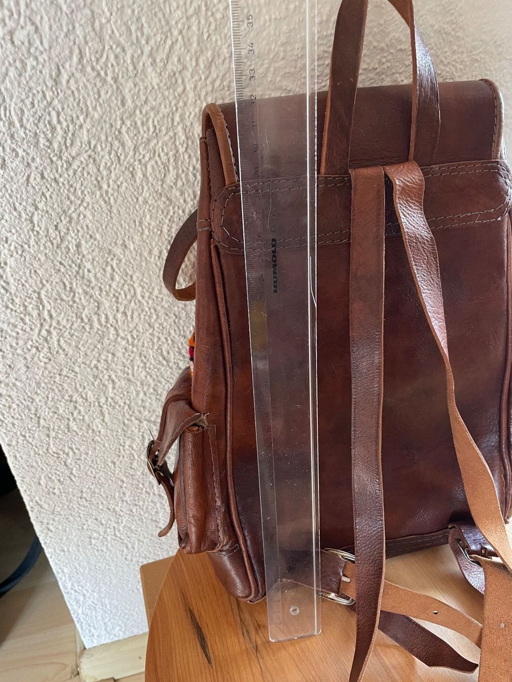 Zaini: Toller Rucksack aus Leder mit Textil eingearbeitet – Usato da Köniz venduto da kupu-kupu 4