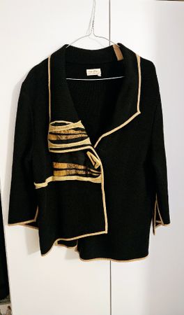Schwarz/braun Strickjacke Gr. XL