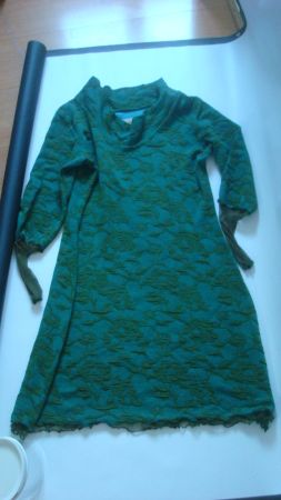 Kleid Pink Lotus Olivgrün-Türkis Gr. 44 Viskose-Baumwolle