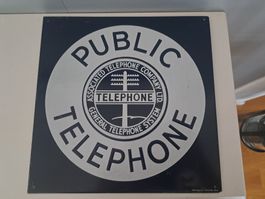 Public Telephone Metal Schild Oio