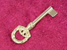 1 Möbel Hohl Schlüssel, 6.7cm, Messing - NEU (3666#MBS3)