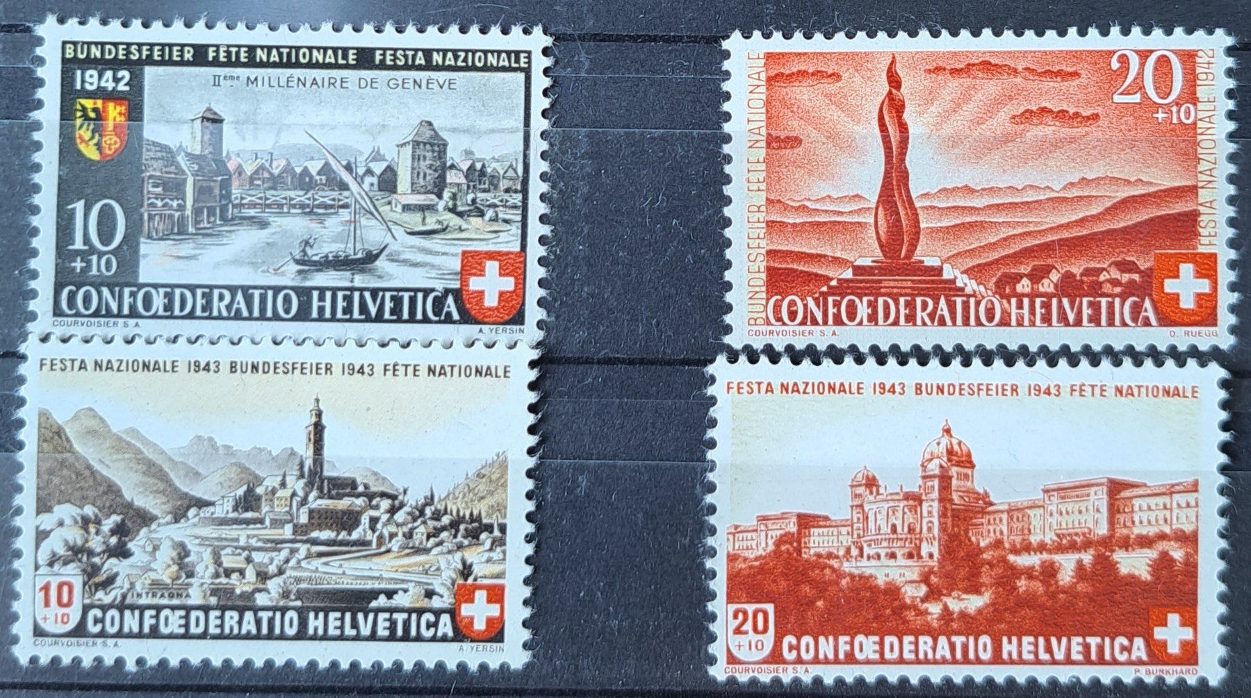 Alle Briefmarken: CH PP Sätze - Séries 1942 - 1943 ** – Gebraucht aus Biel/Bienne von ESOXMAN