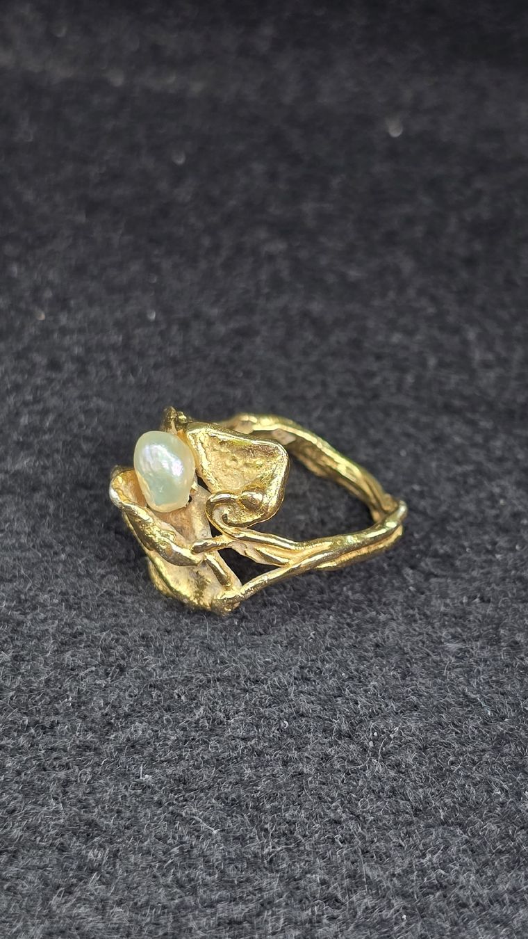 Ringe: Bague or et argent 0.925 vermeil perle – Gebraucht aus Cressier NE von Oldwatch94