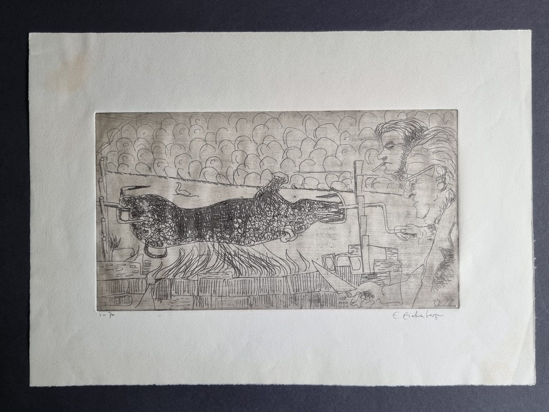 Grafica & Litografie: E. EICHENBERGER RADIERUNG AQUATINTA SIGNIERT NUMMERIERT – Usato da Gersau venduto da grafik-kunst