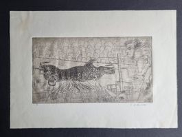 E. EICHENBERGER RADIERUNG AQUATINTA SIGNIERT NUMMERIERT