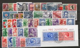 Lot Pro Juventute Ausgaben 1927 - 1937 : KP 245.--
