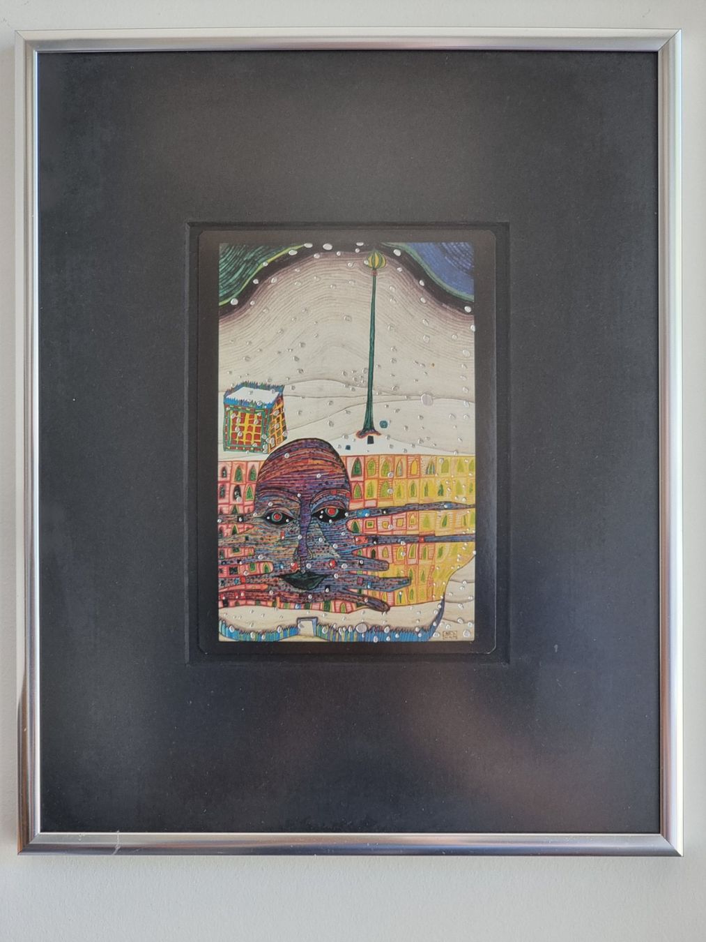 Foto & Immagini: 4 Bilder von Hundertwasser. Silbrige Rahmen. – Usato da Villigen venduto da Tschachtlan 2