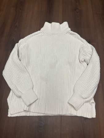 Damen Pullover weiss Rollkragen Strick Grösse XS