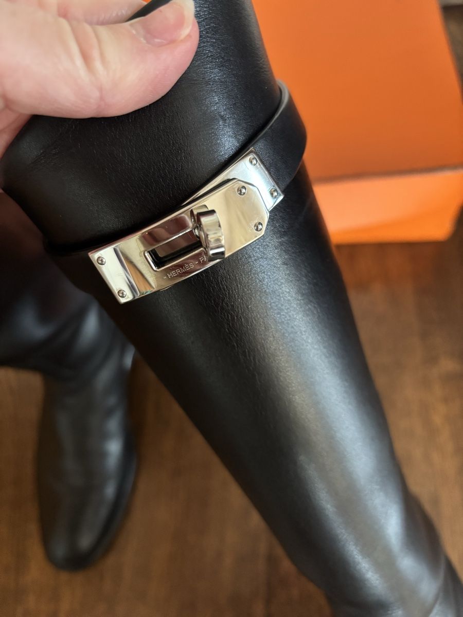 Hermès Chaussures femmes: Hermès Black Riding Leather Boots - Size 38.5 - Classic – D'occasion à Geneve par wer_7s7p 6