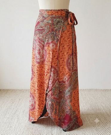 Boho Wickelrock Paisley Muster S-M Viscose