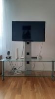 Fernsehmöbel aus Glas u. Metall, Option mit Fernseheher