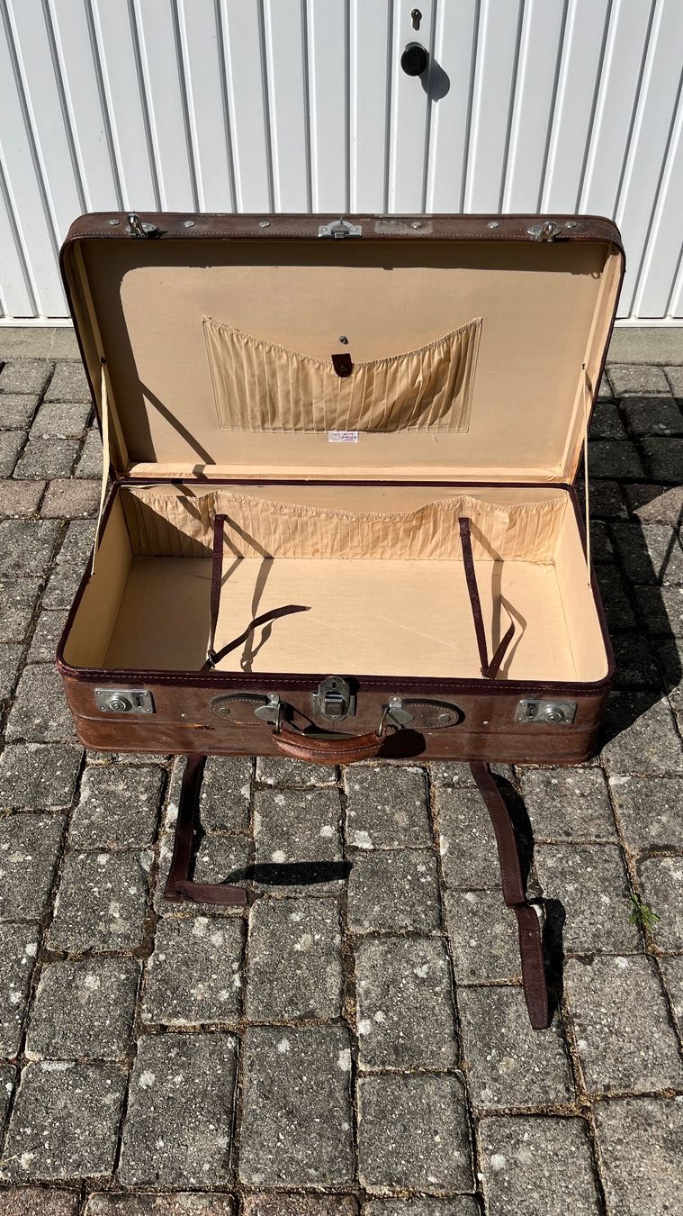Valigie: Valise en cuir vintage Golden Leaf – Usato da Pomy venduto da Plantalenne 2