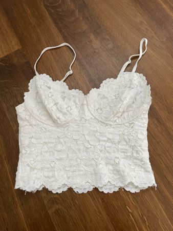 Weisses Spitzen Top, xs-s