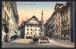AK Luzern, Partie am Weinmarkt, 1921