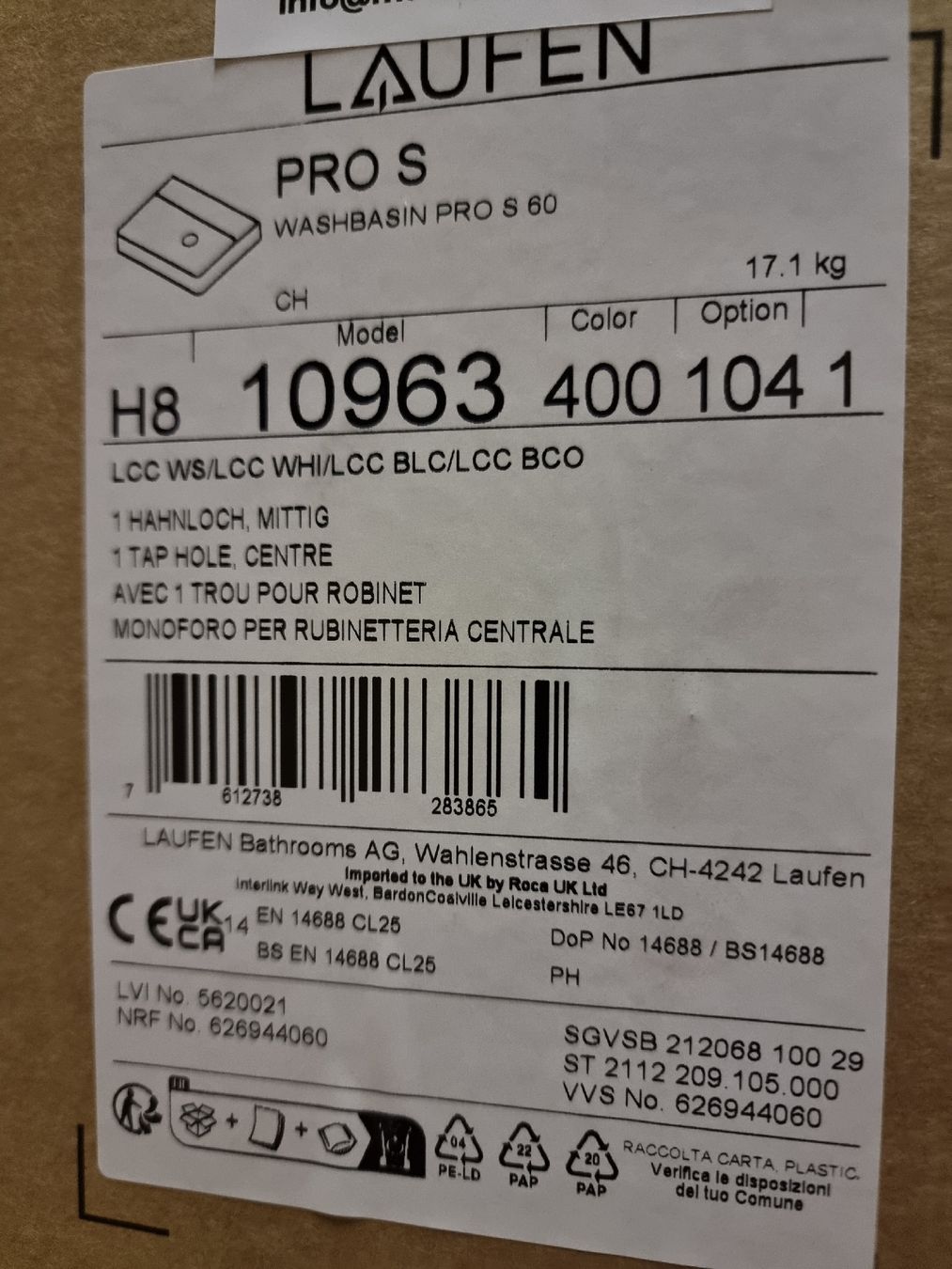 Lavabi & lavandini: Laufen Pro S  Waschbecken – Nuovo (secondo la descrizione) da Haldi b.Schattdorf venduto da Franz7134 1