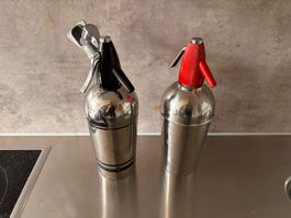 2x Siphon 1950er Soda Sprudelwasser, vintage