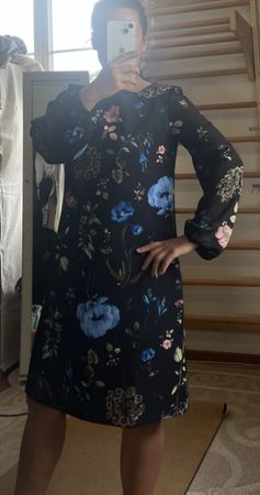 MAX&Co Kleid Gr. 36 schwarz floral elegant, bunt - Neuwertig