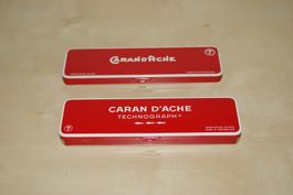 2 Caran d'Ache Vintage Blechdose mit Inhalt