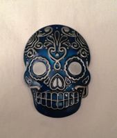 Gürtelschnalle "la Catrina" blau