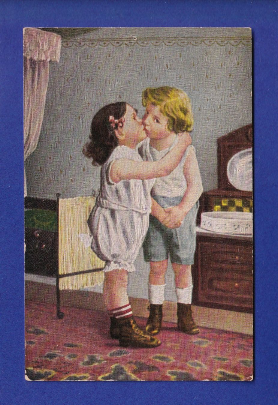 Cartes postales: ENFANT - Le premier baiser // trou // – D'occasion à Pully par nicecards-shop