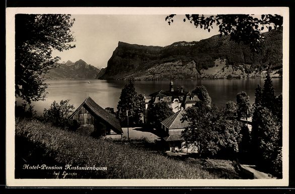Cartoline postali: Luzern, Hotel-Pension Kastanienbaum mit  – Usato da Berlin venduto da bartko-reher