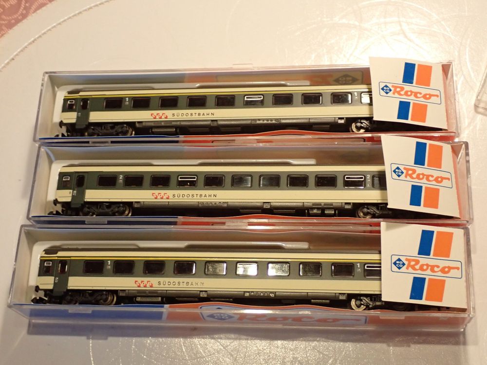 Ab 1.- Roco Spur N, 3x Personenwagen SOB, mit OVP (Gebraucht) in ...
