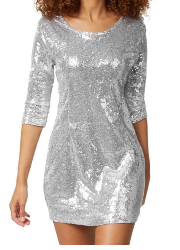 Vestiti: Glitzer Pailletten Kleid Silber, Grösse M – Nuovo e nell'imballaggio originale da Oberegg venduto da MZ_DiesundDas 2
