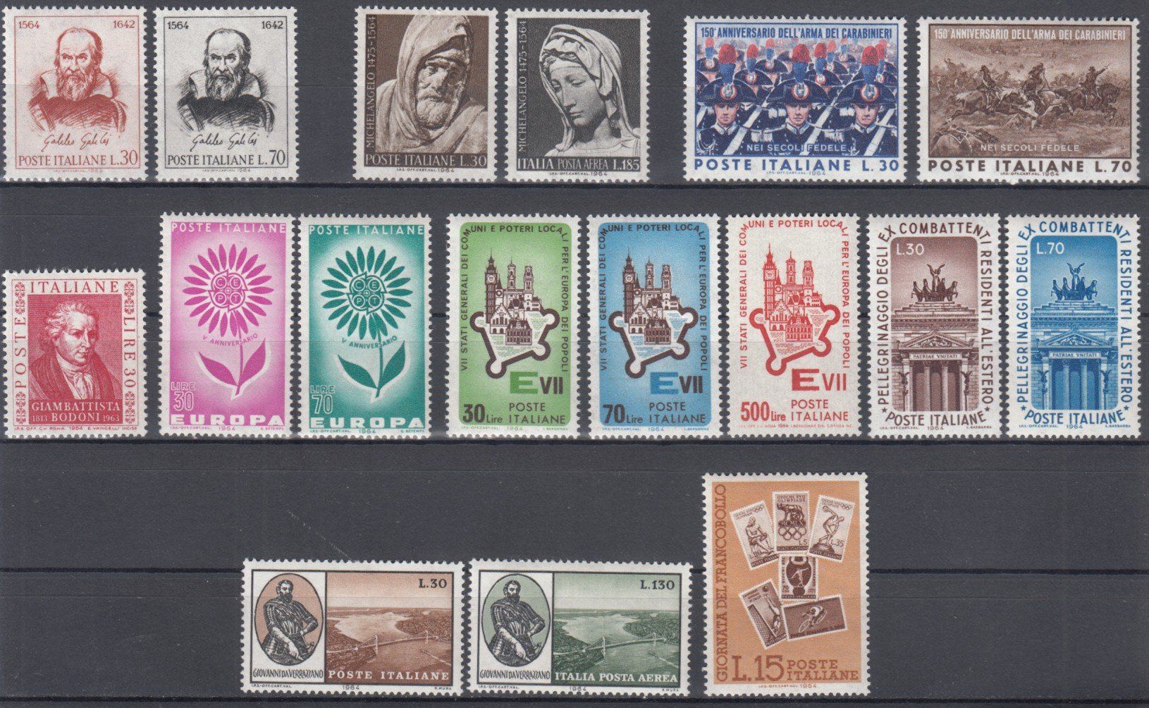 Alle Briefmarken: Italien 1964 postfrisch – Gebraucht aus Bürglen TG von StampGraf