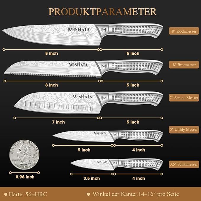 Coltelli: Küchenmesser Set Edelstahl, 5pcs – Nuovo e nell'imballaggio originale da Oberentfelden venduto da abz_l7vm 1